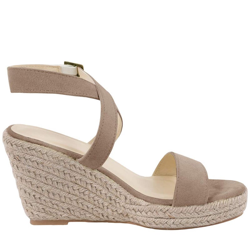Coutgo Womens Wedge Platform Espadrille Cross Ankle Strap Slingback Open Toe Summer High Heel Casual Sandals - Image 4